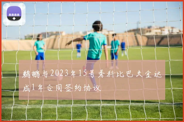 鹈鹕与2023年15号秀科比巴夫金达成1年合同签约协议